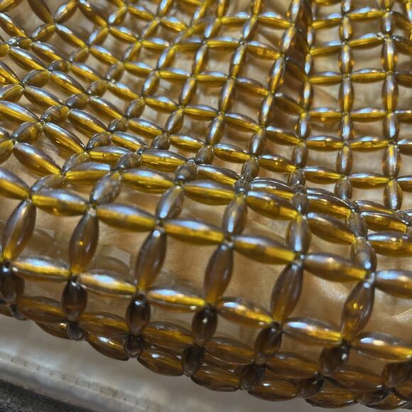 Vintage Purse Plastic Oval Bead Bag Shoulder Strap Boho, Mod 1960s 70s - Picture 2 of 3